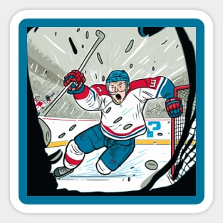 Super star hockey player scoring a goal Sticker